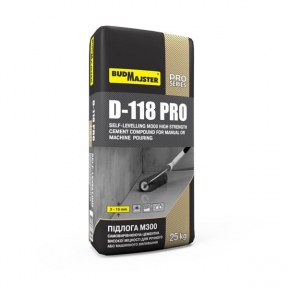 BUDMAJSTER D-118 PRO. Підлога самовирівнююча цементна М300 для створення високоміцного шару, 25 кг