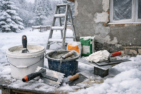 Зимовий ремонт: як обрати шпаклівки та штукатурки для холодної пори року?